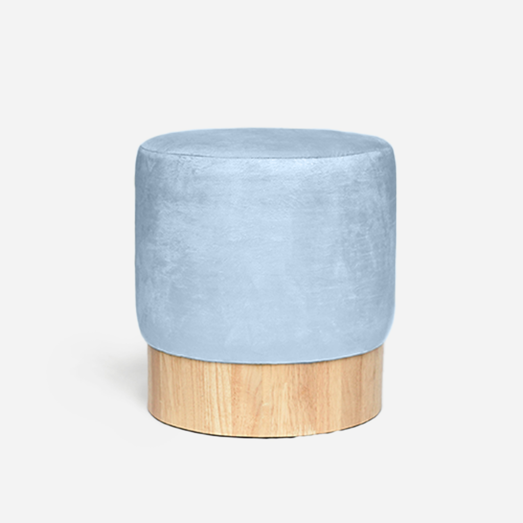 Round Pouf Wood in Baby Blue (Pre-Order)
