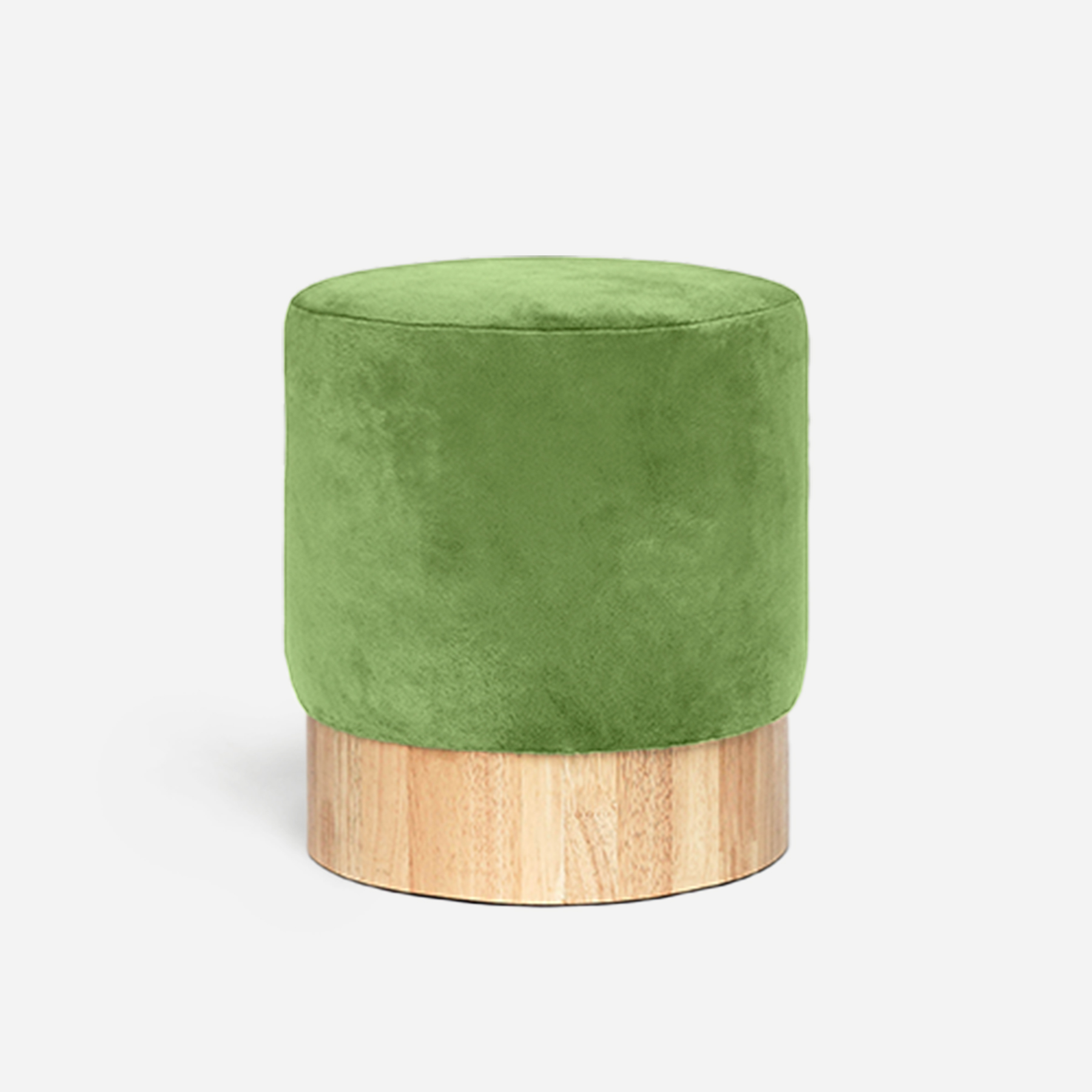 Round Pouf Wood in Olive (Pre-Order)