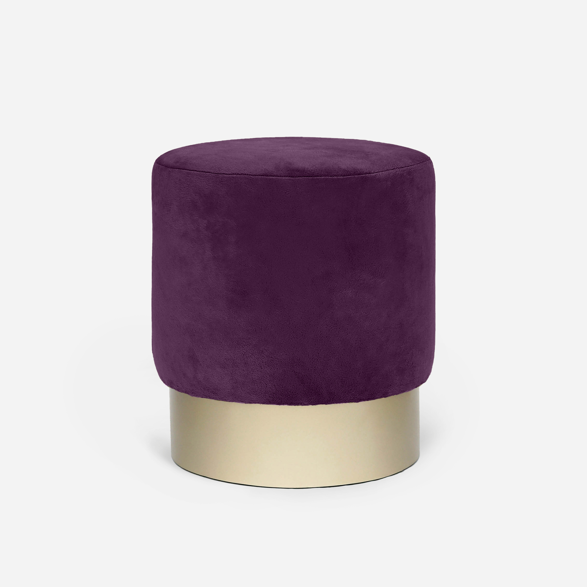 Round Pouf Gold in Plum (Pre-Order)